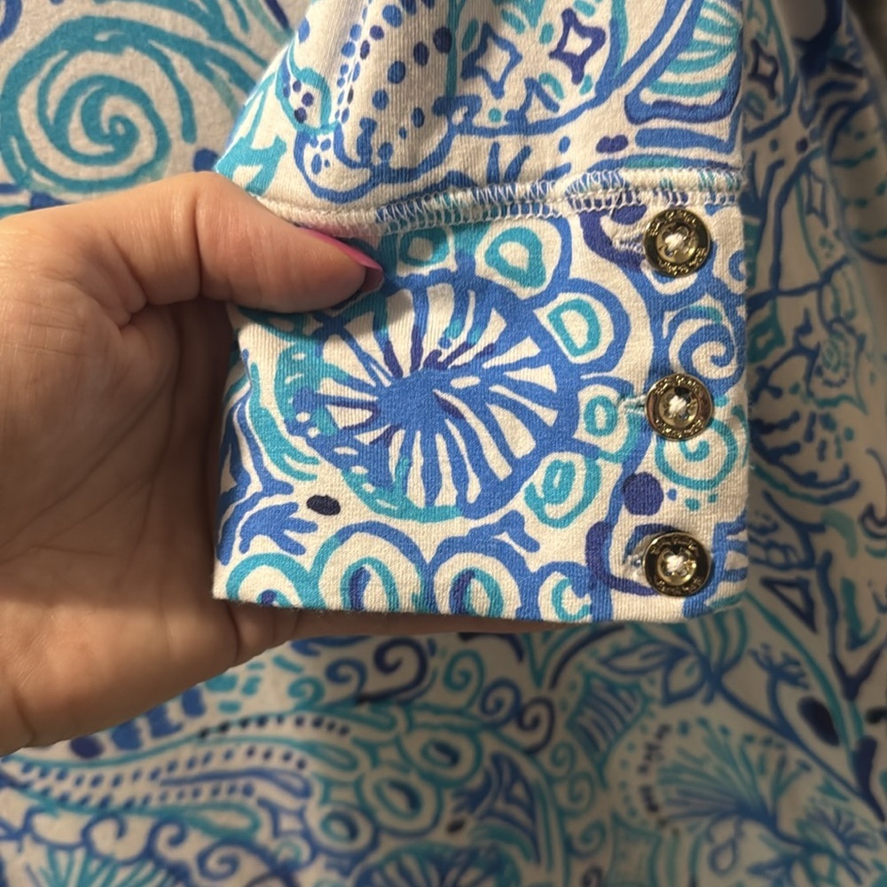 Lilly Pulitzer Sophie Shift Dress Lucky Trunks Blue White Small - Picture 8 of 10